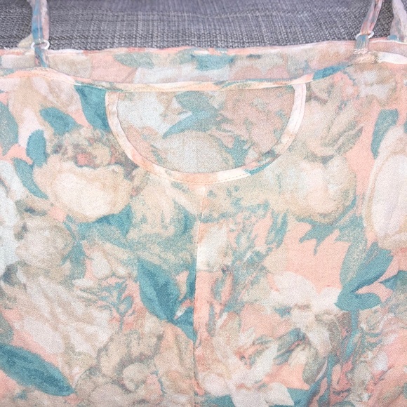 Forever 21- Light Pink & Blue Floral Tank Top - Picture 6 of 6